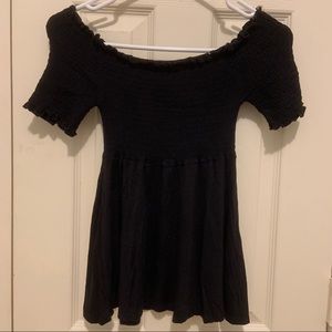 Lettuce Hem Off The Shoulder Baby Doll Top